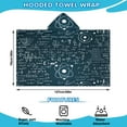 thumbnail image 2 of Math Equations Physics Icons Blue Pattern Hooded Bath Towel，50"x30" for Ages 3 To 12 Kids, Quick Dry Lightweight Soft Microfiber Hood Beach Towel Cover Up for Kids, 2 of 7