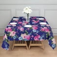thumbnail image 3 of Pioneer Flower Floral Print Pattern Square Tablecloth,Waterproof Square Table Cover,Wipeable Spillproof Washable Table Cover for Home Kitchen Party Decor 52"x52"(132x132cm), 3 of 6