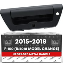 T1A Tailgate Handle Assembly, Upgraded Metal - Compatible with 2015-2017 Ford F-150 - Exterior Lift Gate Latch Handle - Textured Black W/Camera Hole, LED Hole - OEM FL3Z-9943400-BA, 15709