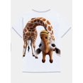 thumbnail image 3 of Men's 3D Digital Print Giraffe Pattern T-Shirt - Casual Crew Neck Short Sleeve T-Shirt, Lightweight and Breathable, Perfect for Summer, Perfect for Casual Wear,  Brown and Blue Spotted Top, 3 of 6