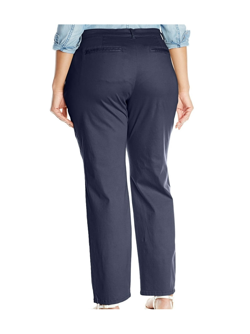 Lee Womens All Day Pants Plus Petite Relaxed Straight Leg