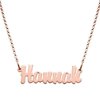 Personalized Planet Women's Rose Gold Plated Script Nameplate Necklace