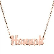 Personalized Planet Women's Rose Gold Plated Script Nameplate Necklace