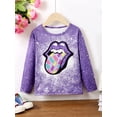 thumbnail image 3 of 3T Toddler Baby Girls Clothes Baby Girls Long Sleeve T-shirt Tops 3-4T Girls Round Neckline T-shirt Tops Purple, 3 of 7