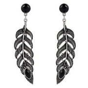 Benefischl Earrings Woman retro style black feather shape engraving earrings Pendant wedding jewelry Birthday gifts