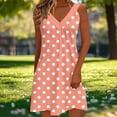 thumbnail image 4 of Ygbgbb Nightgowns for Women Summer Lightweight Comfy Mini Night Gowns Polka Dot Print Sleeveless Slip Dresses Loose Fit V Neck Sleep Shirts Orange L, 4 of 6