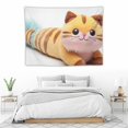 thumbnail image 3 of COMIO Cute Long Cat Plush Kawaii Body Pillow Cat Stuffed Animals Soft Plushies Cuddly Cotton Kitten Sleeping Pillow Back Cushion Stuffed Plush Doll Toy Gift for Kids Girlfriend （Yellow）, 3 of 7