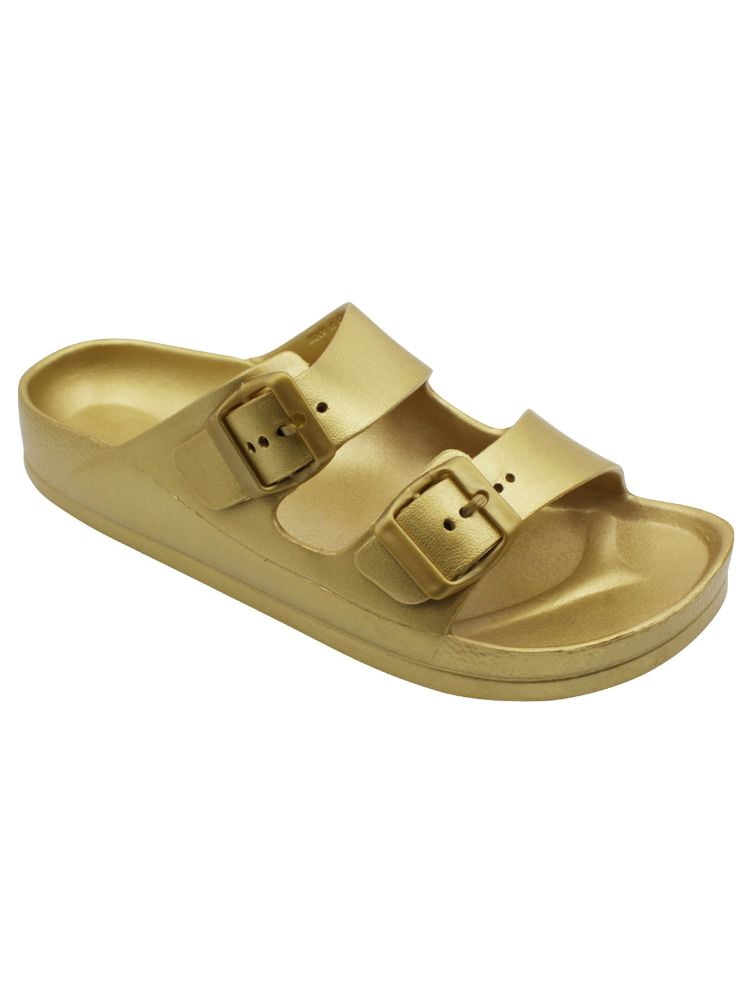 women's double buckle sandals