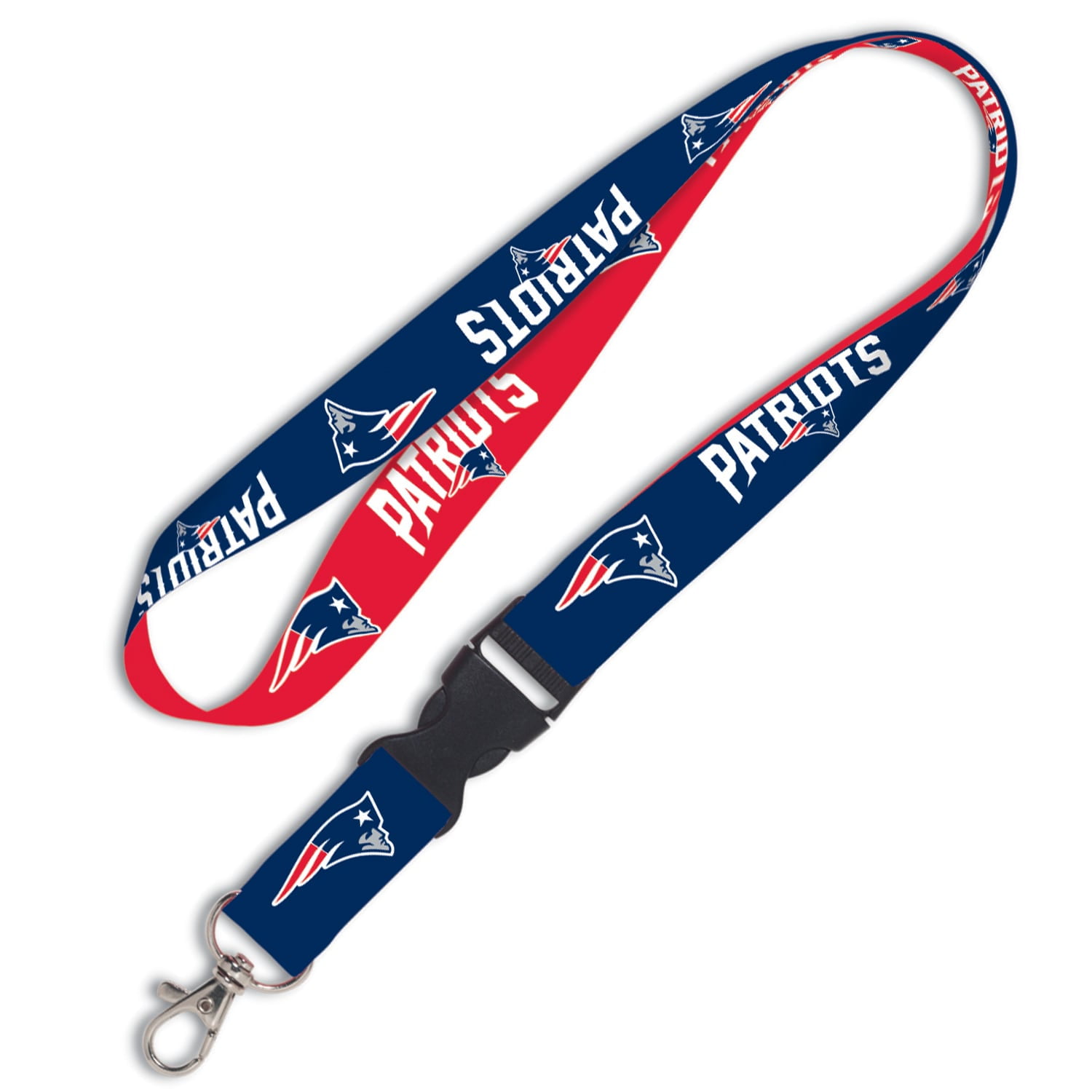 NEW ENGLAND PATRIOTS TWO TONE BLUE & GREY LANYARD WITH TICKET HOLDER AND COLLECTIBLE PLAYER CARD 
