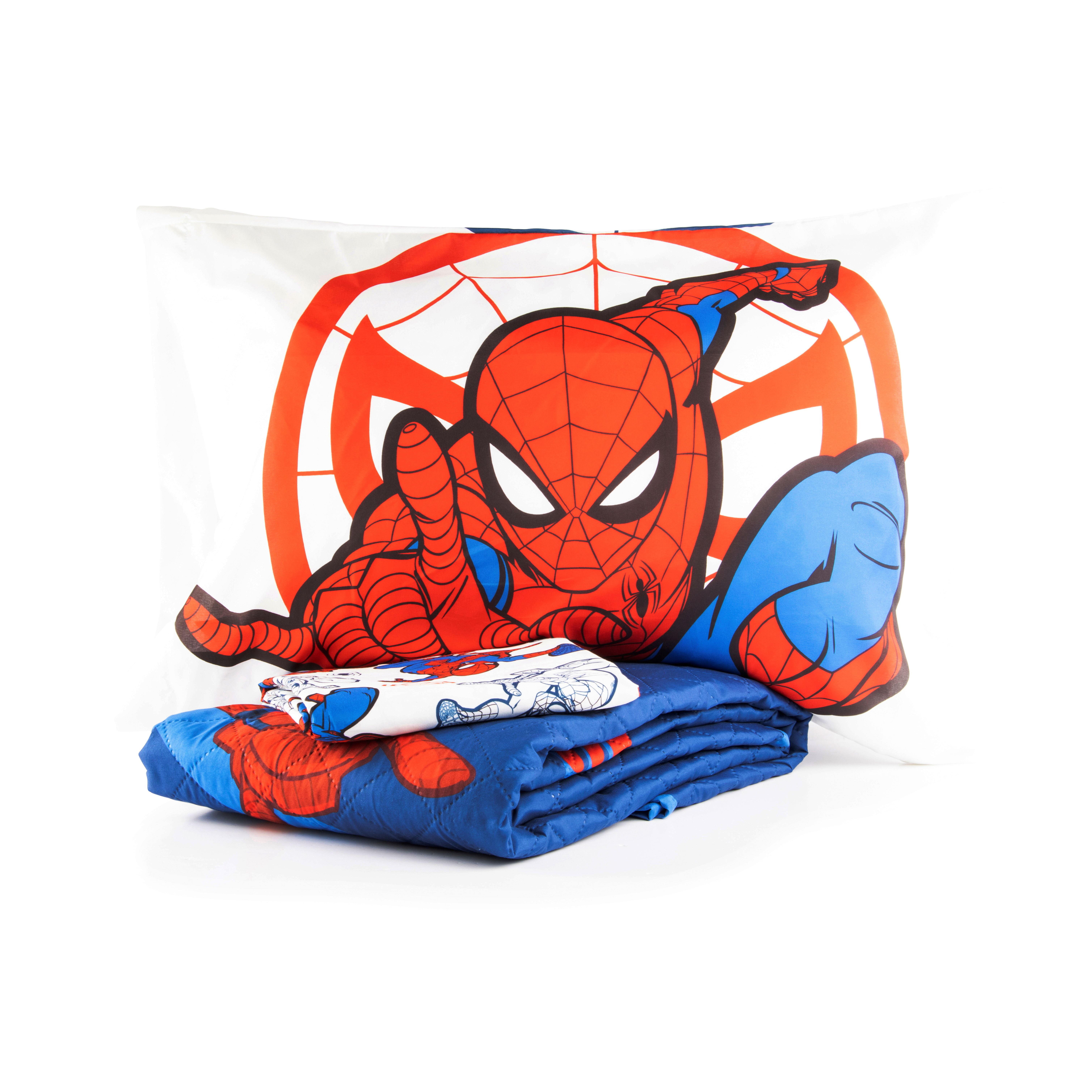 Marvel Spiderman Symbol of Hope 4 Piece Twin Size Kids Quilt Set