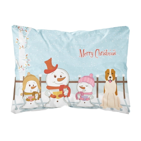 Carolines Treasures BB2380PW1216 Merry Christmas Carolers Central Asian Shepherd Dog Canvas Fabric Decorative Pillow,