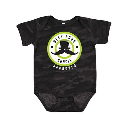 

Inktastic Best Buds Guncle Approved with Tophat and Mustache Boys Baby Bodysuit
