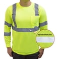 thumbnail image 4 of NY Hi-Viz Workwear Class 3 High Vis Reflective Long Sleeve ANSI Safety Shirt L9092 - Lime / Large, 4 of 5