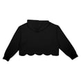 thumbnail image 7 of Cropped Hoodie Women Casual Elegant Cute Scalloped Hem Crop Sweatshirts Long Sleeve Drawstring Pullover 2026 Fall Soft Lightweight Hooded Tops Daily Travel Outfits, Black 2XL, 7 of 7