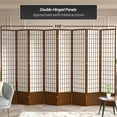 thumbnail image 6 of Red Lantern 7 ft. Tall Window Pane Shoji Screen - Walnut - 8 Panels, 6 of 7