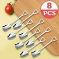thumbnail image 3 of 8X Stainless Steel Coffee Spoon Shovel Ice Cream Spoon Creative Tableware, 3 of 6
