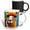 Multicolor, variant on 3drose, Colorful Portrait of an Adorable Alpaca Animal. Family Friendly Gift, 15oz Two-tone Green Mug