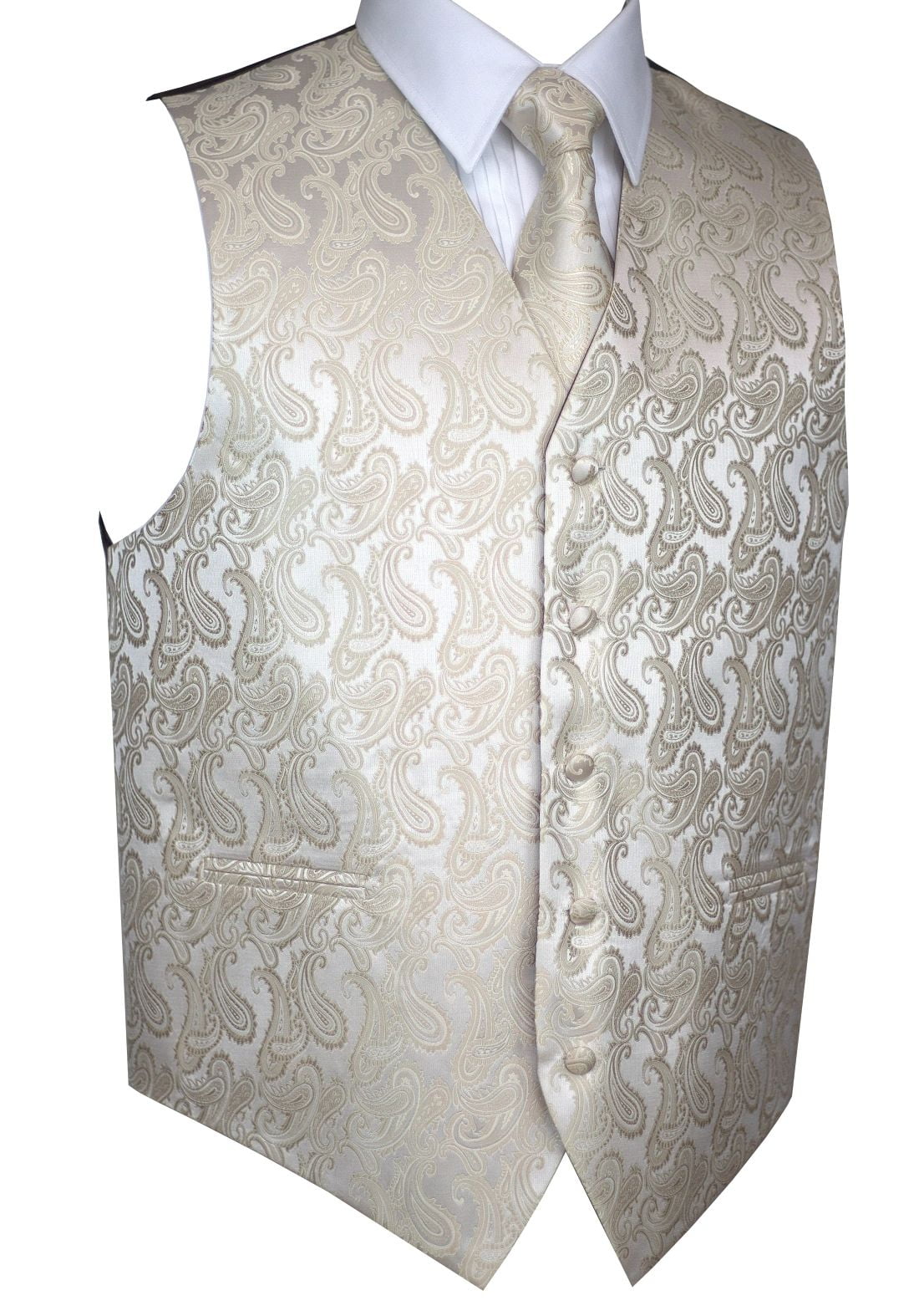 New Men's Tuxedo Vest Waistcoat Vertical Stripes Necktie prom wedding party Gray 