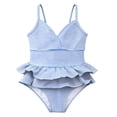 thumbnail image 5 of Piuwrlz Girl Swimsuits Kids Swimwear6 Years Kids Swimwear Stripe Beach Swimming Suit Light Blue Size 6 Years, 5 of 6