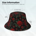 thumbnail image 6 of Disketp Roses Print Reflective Bucket Hat Beach Hat Summer Travel Sun Hats Fisherman Cap, 6 of 8