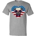 thumbnail image 3 of Inktastic Pug Dog Patriotic US Flag Heart T-Shirt, 3 of 5