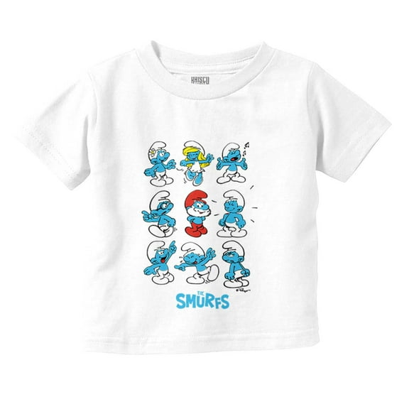 Smurfs Squad Papa Smurfette Cartoon Toddler Boy Girl T Shirt Infant Toddler Brisco Brands 18M