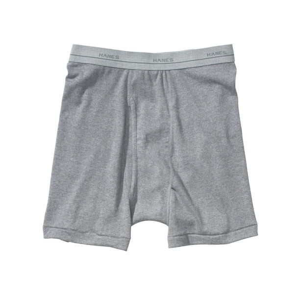 Hanes 2349VT Men Red Label Boxer Brief P2 Medium Black-Grey