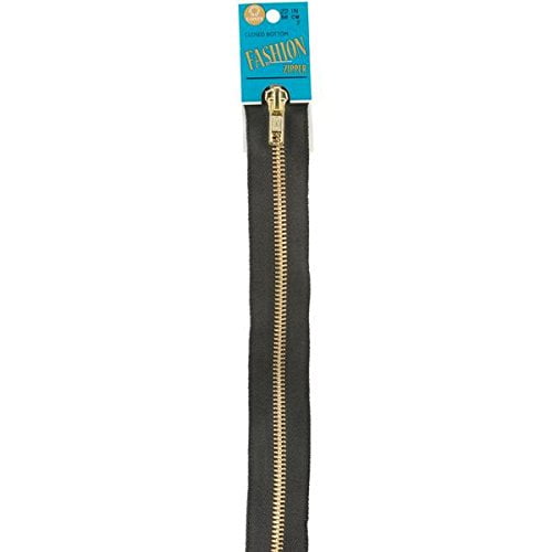 Coats Thread & Zippers Fashion Metal Brass Closed Bottom Zipper, 22
