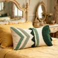 thumbnail image 5 of Boho Lumbar Throw Pillow Covers 12x20 Inch, Bohemian Tufted Decorative Pillow Covers with Tassels for Couch Sofa Bedroom Living Room 1 Pack, Green, 5 of 7