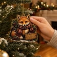 thumbnail image 4 of Zznnkj Animal Christmas Ornaments 3.93 Inch, 2D Acrylic Hanging Flat Pendants, Rustic Xmas Tree Decor for Farmhouse Home Holiday Keepsake Gift for Wildlife Lovers, 4 of 5