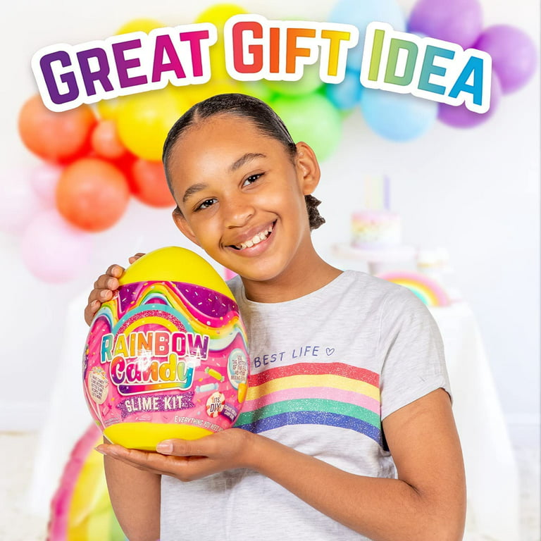 GirlZone girlZone Egg Surprise galaxy Slime Kit for girls, Measures 95  Inches High, 41 Pieces to Make DIY glow in The Dark Slime with Lot