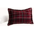 thumbnail image 4 of Mocassi California King Suede Comforter Set - 3-Piece Plaid, Micromink Sherpa Backing, Matching Shams, Burgundy, 4 of 6