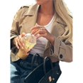 thumbnail image 2 of Chaquetas para Mujer, Informales, Holgadas, Cómodas, Estilo Utilitario, con Botones y Solapa Grande, , para Mujer. Caqui M, 2 of 7