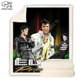 thumbnail image 2 of Lo más nuevo, manta con diseño parcheado de Elvis Singer, estampado 3d de felpa para sofá adulto, manta polar de Sherpa, manta envolvente de microfibra 007, 2 of 3