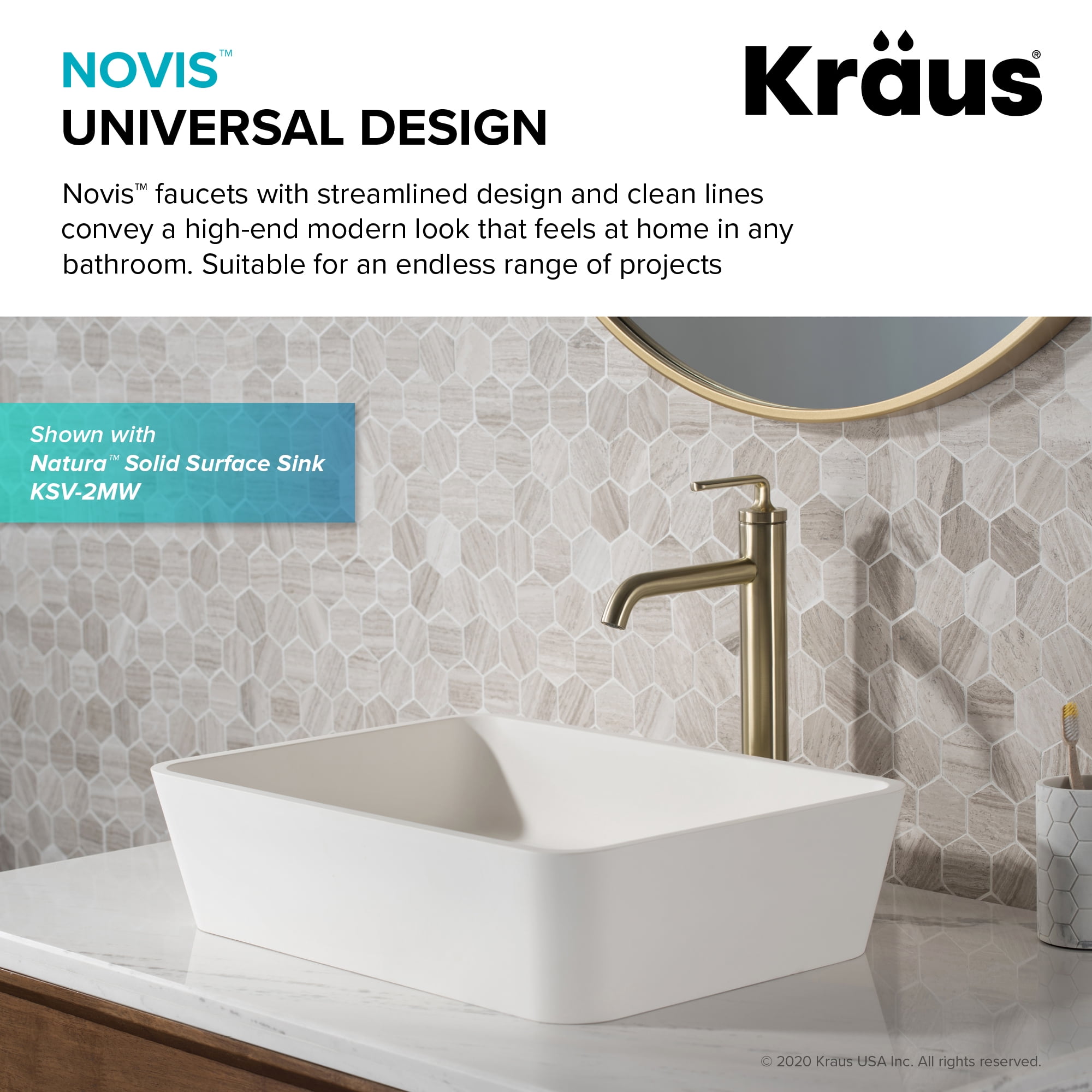 Ramus™ Single Handle Vessel Bathroom Sink Faucet with Pop-Up Drain in Brushed Gold (2-Pack)