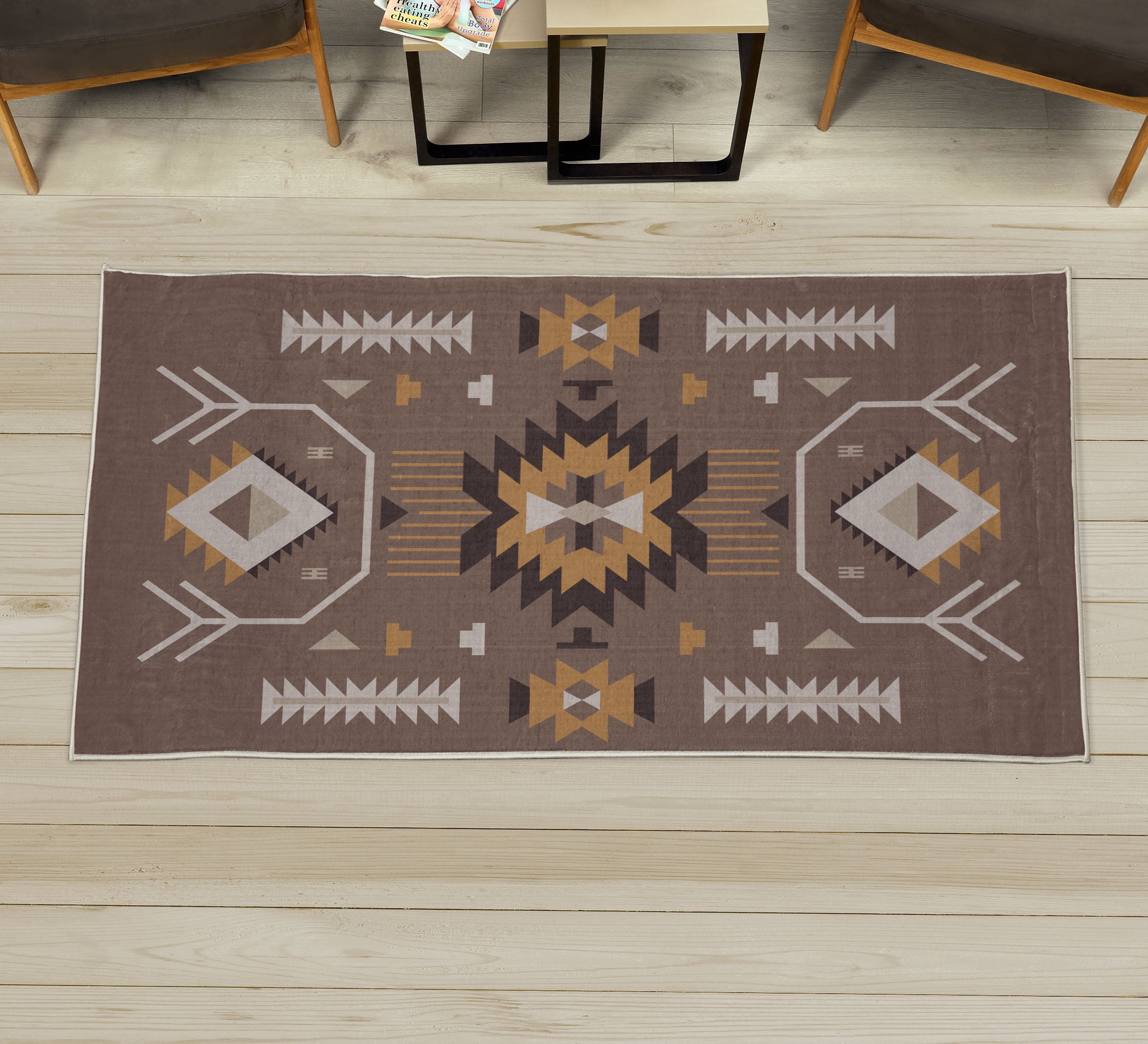 Southwestern Decorative Rug, Ethnic Illustration of a Zigzags Design ...