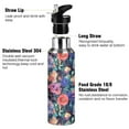 thumbnail image 3 of Yayeee 20oz Insulated Water Bottle Double Wall Stainless Steel with Flip Straw Lid, Puprle Ethereal Floral Harmony, 3 of 7