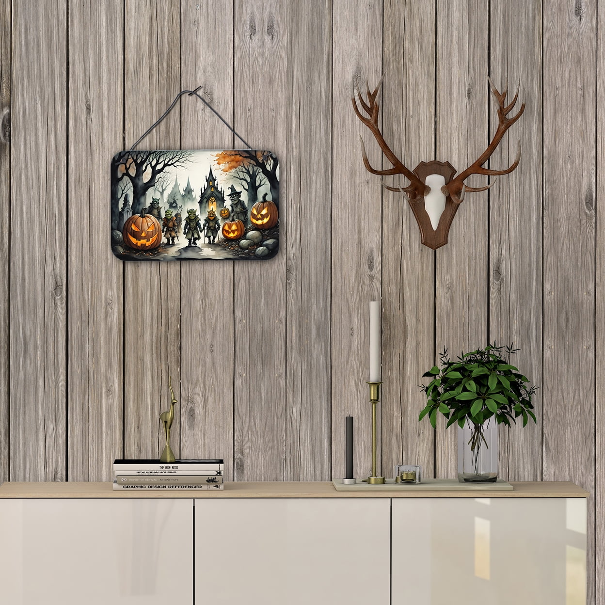 Orcs Spooky Halloween Wall or Door Hanging Prints 8 in x 12 in