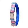 thumbnail image 2 of Collar de nailon Veeki para perros con hebilla metálica de liberación rápida, ajustable y seguro, con diseño de ondas marinas, para perros pequeños, medianos y grandes (L), 2 of 3