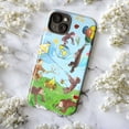 thumbnail image 5 of Curious Monkey Nature Adventure Phone Case, Playful Balloon Campfire Globe Jungle Aesthetic Protective Cover for iPhone 16 15 14 13 12 11 Pro Max Plus Mini, 5 of 6