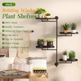thumbnail image 3 of Window Rotating Plant Stand Shelf Indoor Black Metal Floating Shelves 4-Tier Wall Mount Plant hanger Holders for Wall Planter Modern Home Decor window sill gifts, 3 of 7