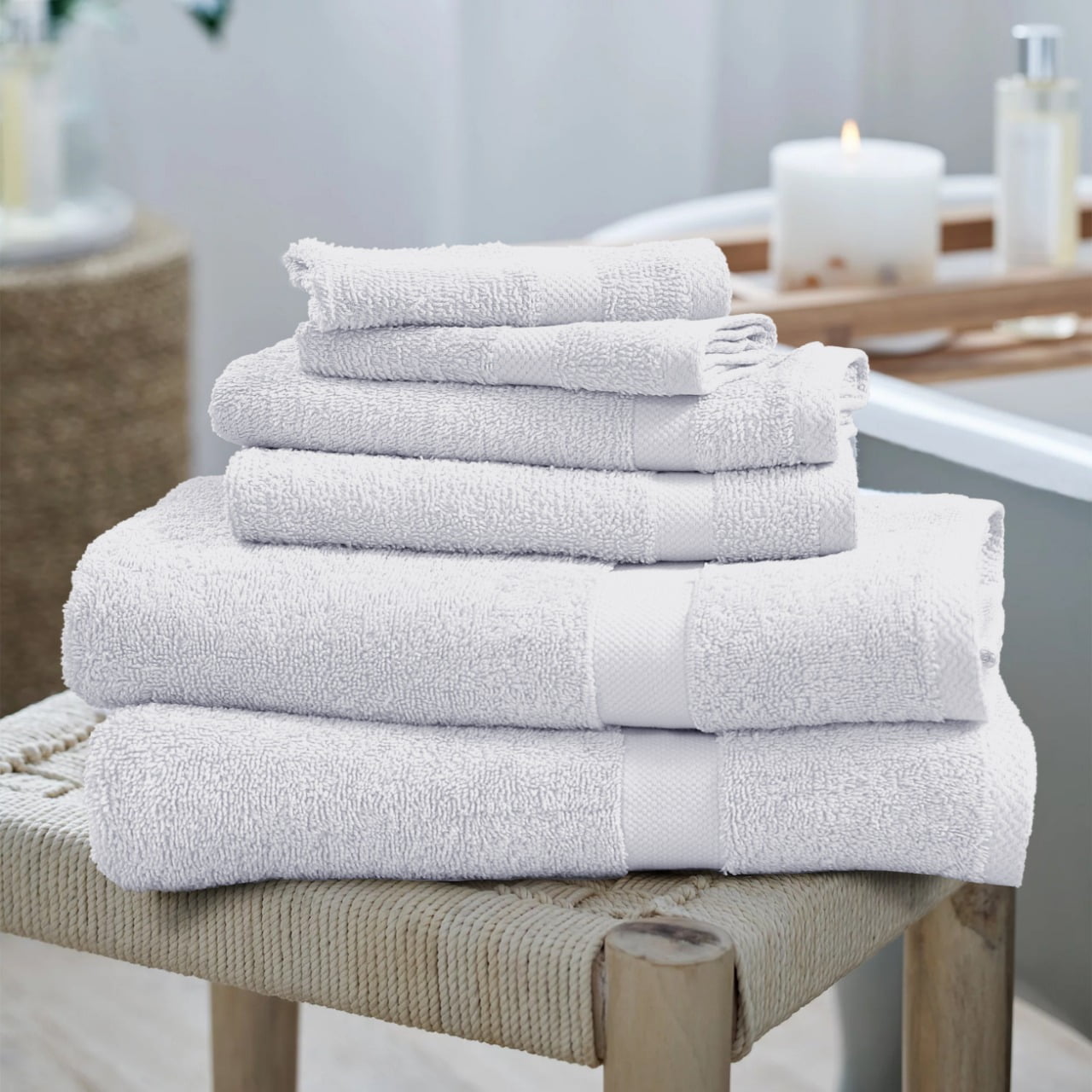 Set of 6 Hand Towels 100% Cotton Large Hand/Salon Towels Set (6-Pack, 16x27  inches) Beige