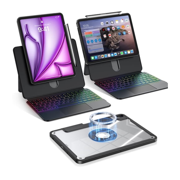 Funda de teclado Avakot Clear Magnetic para iPad Air 11 y Pro 11