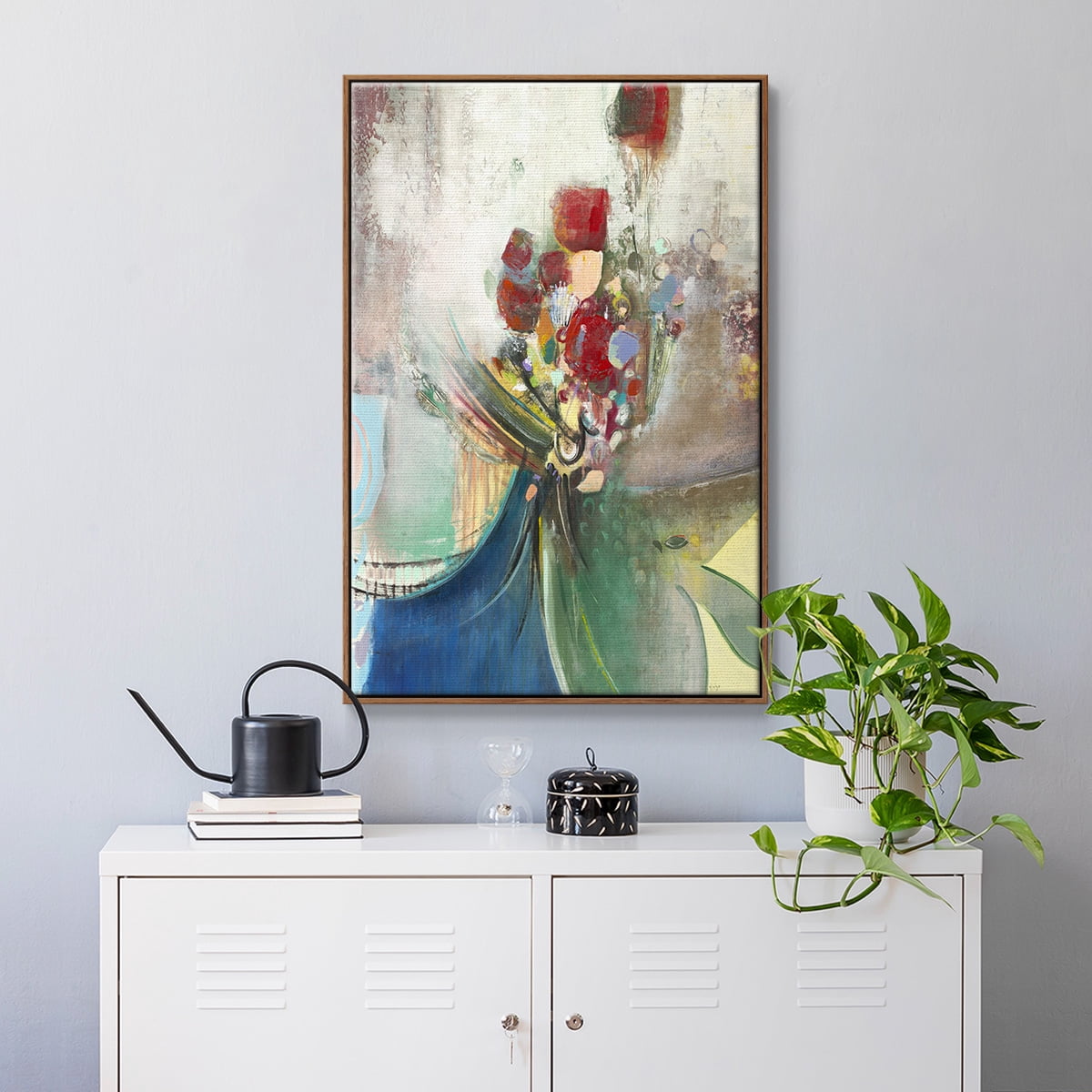 Celebration II Framed Premium Gallery Wrapped Canvas - Ready to Hang - 17 x 25 - Walnut Floating Frame