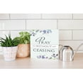 thumbnail image 4 of Pray Without Ceasing Pastel Blue Floral 10 x 10 Wood Tabletop Sign Plaque, 4 of 4