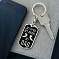 thumbnail image 5 of My Hero My Angel My Dad Stainless Steel or 18k Gold Premium Swivel Dog Tag Keychain, 5 of 10