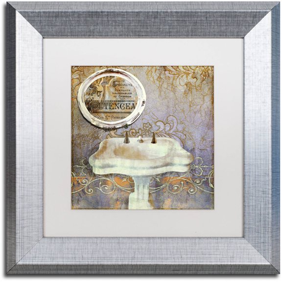 Trademark Fine Art "Salle de Bain II" Canvas Art by Color Bakery White Matte, Silver Frame