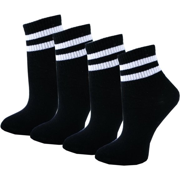 CoCoMangos Retro Striped Athletic Socks for Women Casual Cotton Ankle Socks Women 4 Pairs