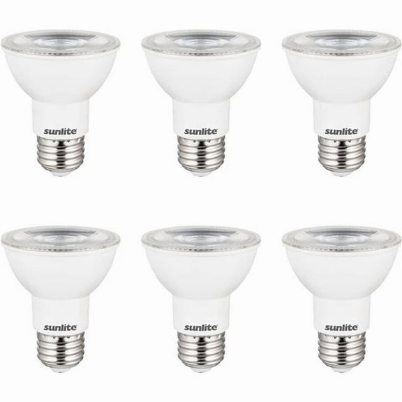 Sunshine Lighting B3166853 Sunlite LED PAR20 Spotlight Bulb - E26 Base - 8W - 500 Lumens - 5000K - Super White - Pack of 6