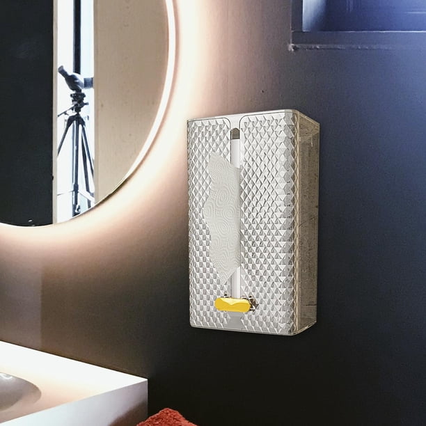 Caja de pañuelos con soporte para toallas de papel montada en la pared, caja de pañuelos decorativa multiusos, caja de almacenamiento de pañuelos para Claro